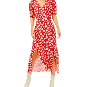 French Connection red floral maxi dress sz 6